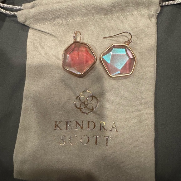 Kendra Scott Vanessa Earrings Gold/Dichroic Glass NWT - Picture 1 of 1